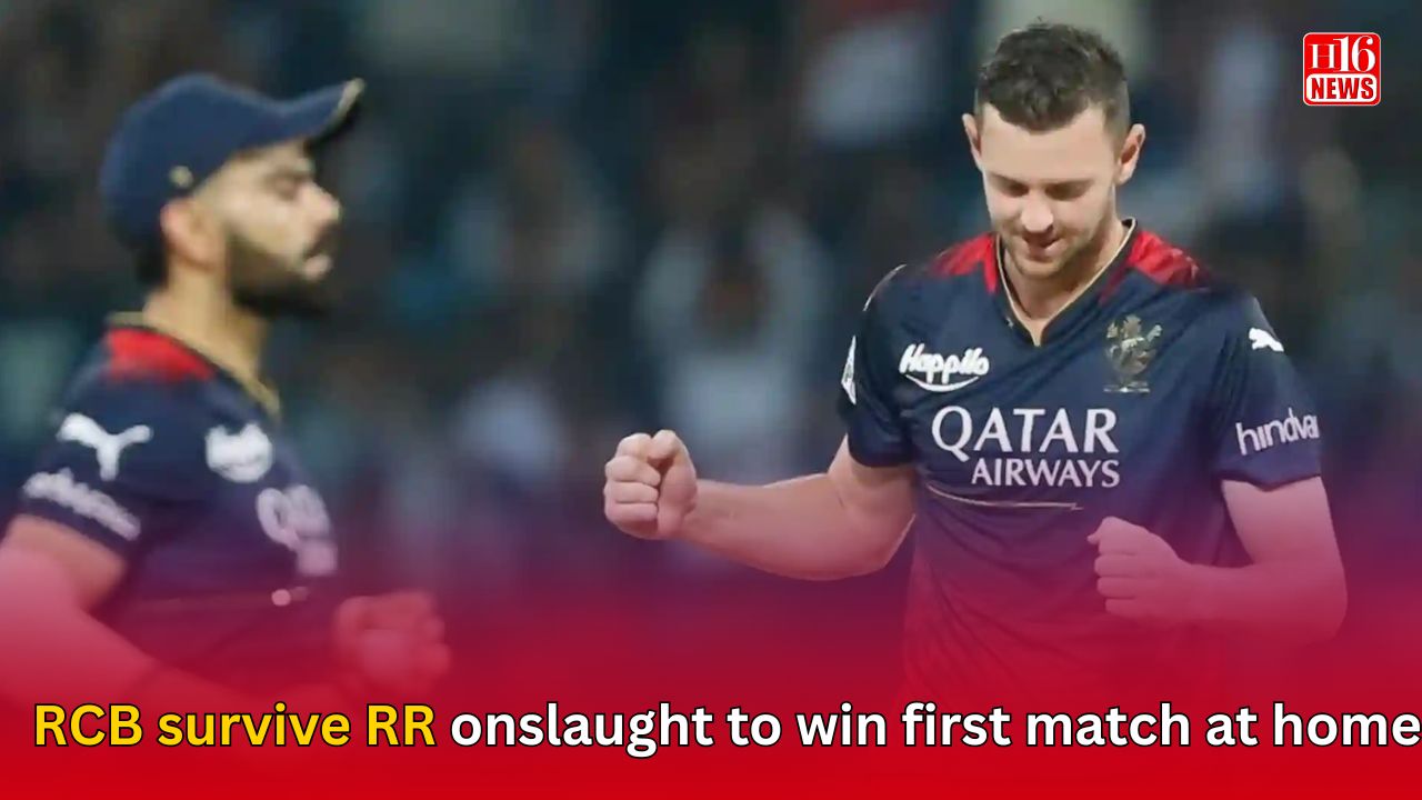 RCB survive RR onslaught to win first match at home